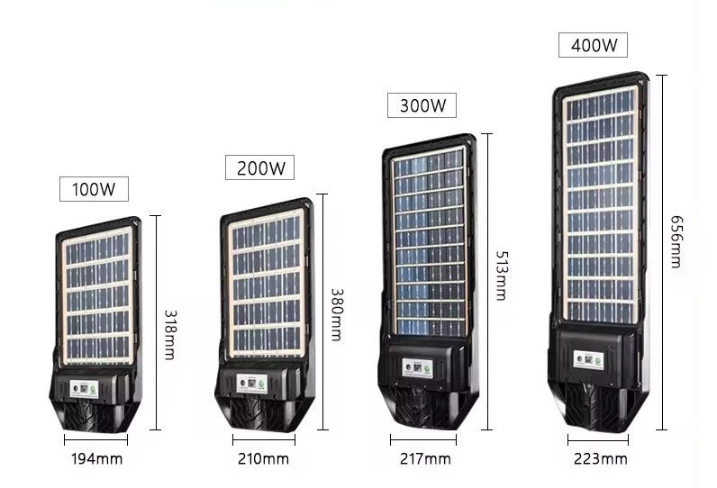 Material ABS Sensor de movimiento solar Inmuevo de seguridad IP68 All In One Luz de calle LED