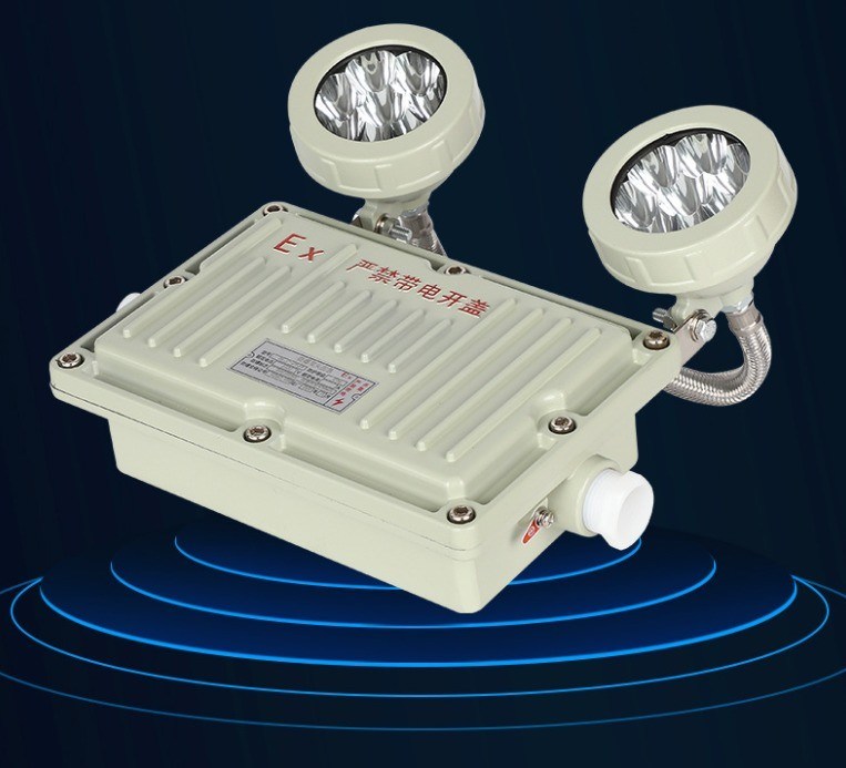 2 X 8W Especificaciones Recargable Luz de salida de dos cabezas A prueba de explosión Iluminación de emergencia Luz LED