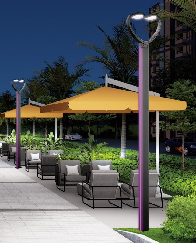 Luz de jardín exterior LED con alerta de luz diurna de 6000K y poste de aluminio de fundición por inyección