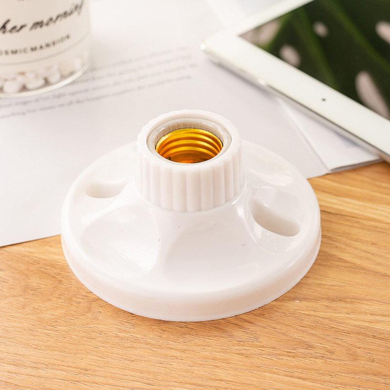 Sillón de base de lámpara plana blanca tipo E27 Portador de lámpara de estilo tornillo con voltaje nominal de 220 V